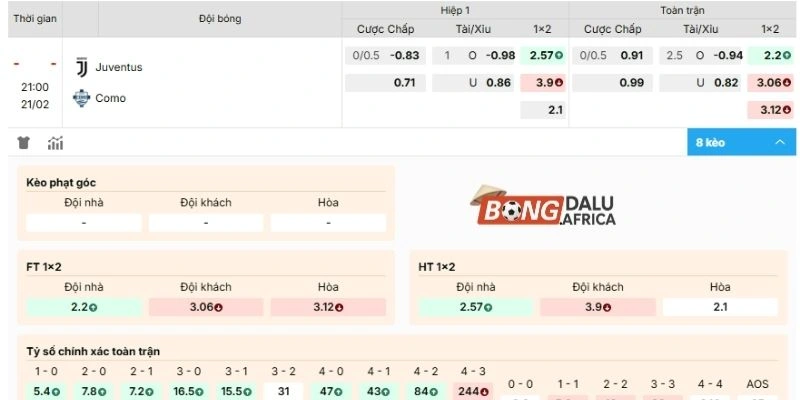 Chọn cửa sáng vào tiền màn thư hùng giữa Juventus vs Como